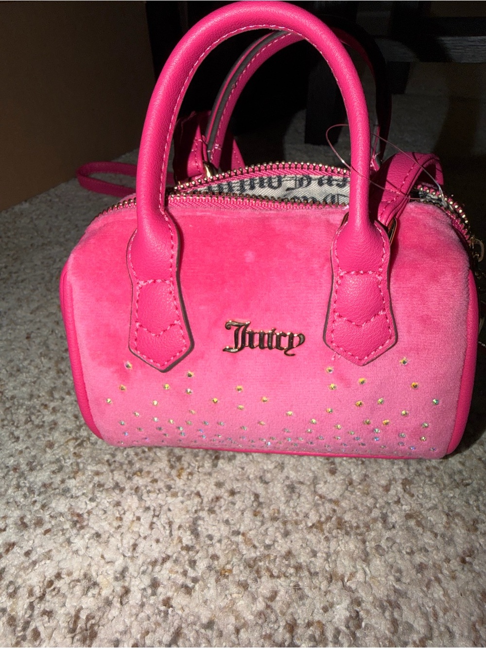 Juicy Couture Vibrant Pink Mini Satchel with Gold Logo